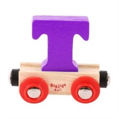 Bigjigs Rail Wagon Voie ferrée en bois - Lettre T