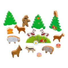 Jeujura Figures en bois d'animaux des montagnes