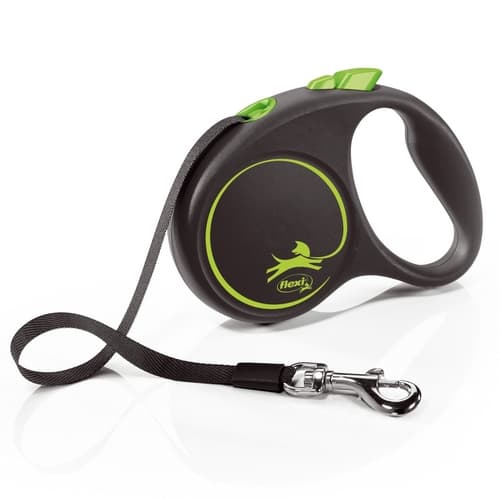 Flexi Vodítko Black Design S pásek 5m černo-zelené