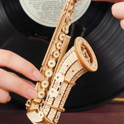 RoboTime puzzle 3D de madera Saxofón