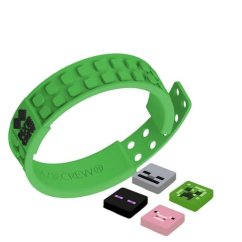 PIXIE CREW & MINECRAFT Brățară ajustabilă, verde, 4 multipixeli