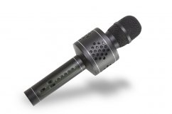 Microphone karaoké Bluetooth noir à piles avec USB