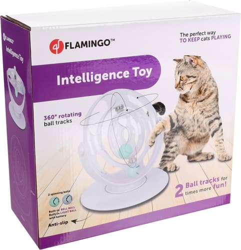 Flamingo Interaktivní hračka pro kočky Rotační kolo Dita bílé 26x26x27,5cm