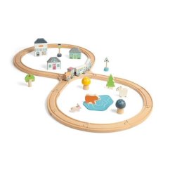 Bigjigs Toys Pistă de tren din lemn de la pădure
