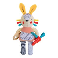 Petit Collage Hochet lapin rose actif