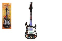 Plastikowa gitara 53 cm z paskiem