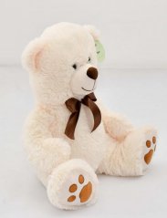 Plyšový medvedík na sedenie, krémový, 40 cm