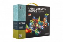 Kuličková dráha magnetická plast 75ks 8 kuliček + doplňky na baterie se světlem v krabici
