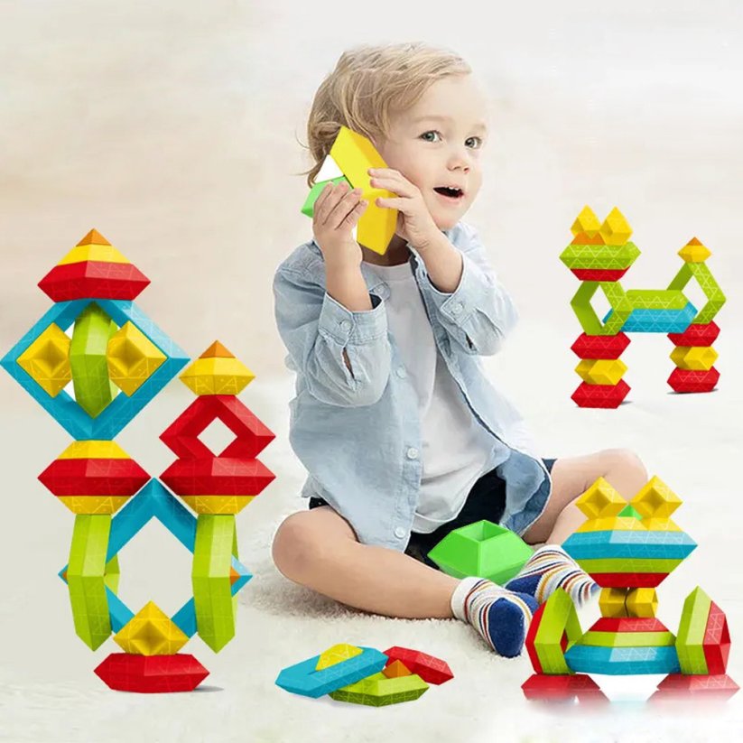 Set di costruzioni Bavytoy con forme geometriche 30 pezzi