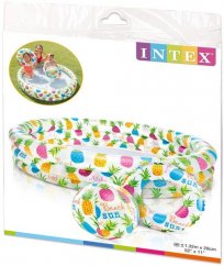 Intex Pineapple Set - Piscina, círculo y bola