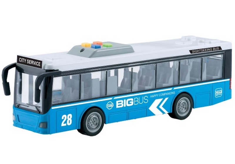 Wiky Autobus komunikacji miejskiej plastikowy 29cm ze światłem i dźwiękiem