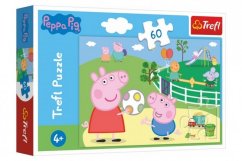 Puzzle Prasátko Peppa/Peppa Pig Zábava s přáteli 60 dílků