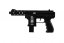 Pistole/Samopal jiskřící plast 28cm na setrvačník na kartě 18x35cm