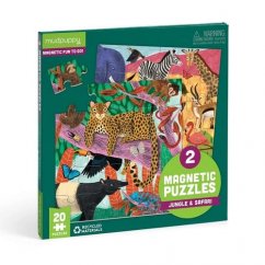 Mudpuppy Puzzle magnétique Safari et Jungle 2x20 pièces