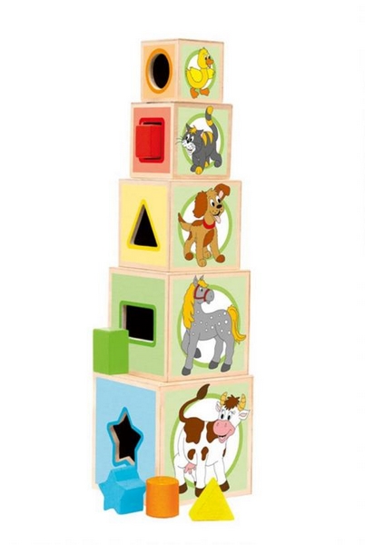 Woody Veža z 5 kociek Zvieratá
