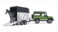 Bruder 2592 Land Rover s přepravníkem na koně+kůň