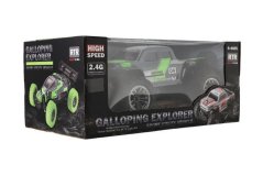 Auto RC pick up terénní plast 25cm 2,4GHZ na baterie šedo-zelený v krabici