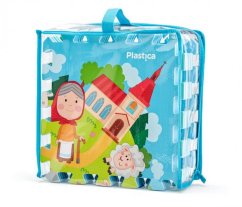 Plastica habszivacs puzzle falu, 9 darab