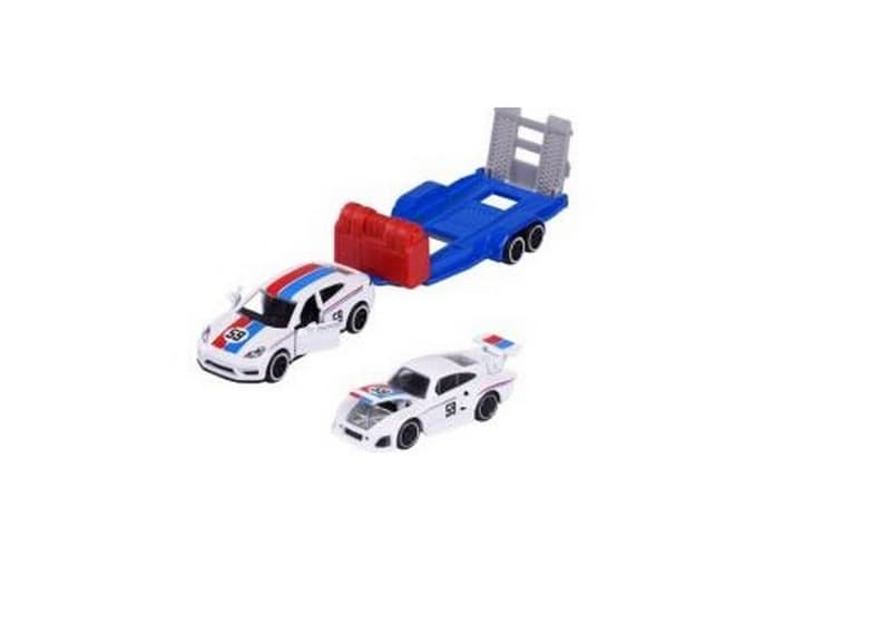 Autíčko Porsche Race Trailer, 3 druhy - Varianty: 1-bílé auto