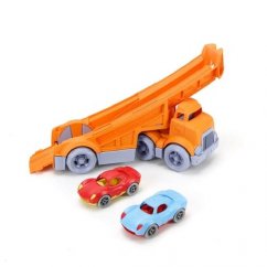 Green Toys teherautó 2 versenyautóval
