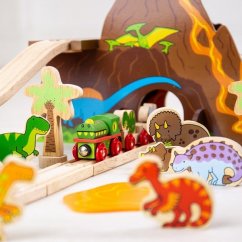 Bigjigs Rail Tren de lemn dinozauri Bigjigs Rail