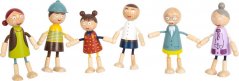 Familia de figuras de madera de pies pequeños