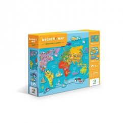 Gra magnetyczna Mapa świata 145szt w pudełku 37,5x29,5x6,5cm