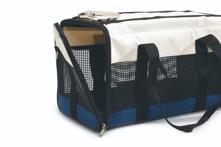 Beeztees Cestovní taška krémová modrá 43x25x27cm