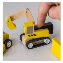 Autíčka pro stavbu silnic: buldozer, válec, bagr - PlanToys