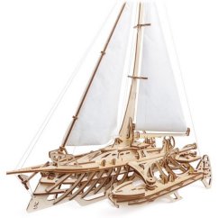Ugears 3D Wooden Mechanical Puzzle Sailing Ship Merihobus (trimaran)