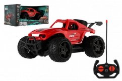 Autó RC buggy off-road piros 23cm műanyag 27MHz akkumulátoros, világítással, dobozban