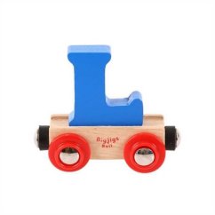 Bigjigs Rail Wagon Calea ferată din lemn pentru trenuri - litera L