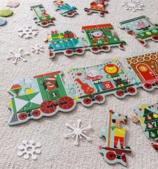Petit Collage Podlahové puzzle Vianočný vláčik