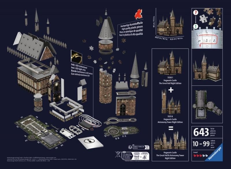 Harry Potter: Castello di Hogwarts - Sala Grande (Edizione notturna) 540 pezzi