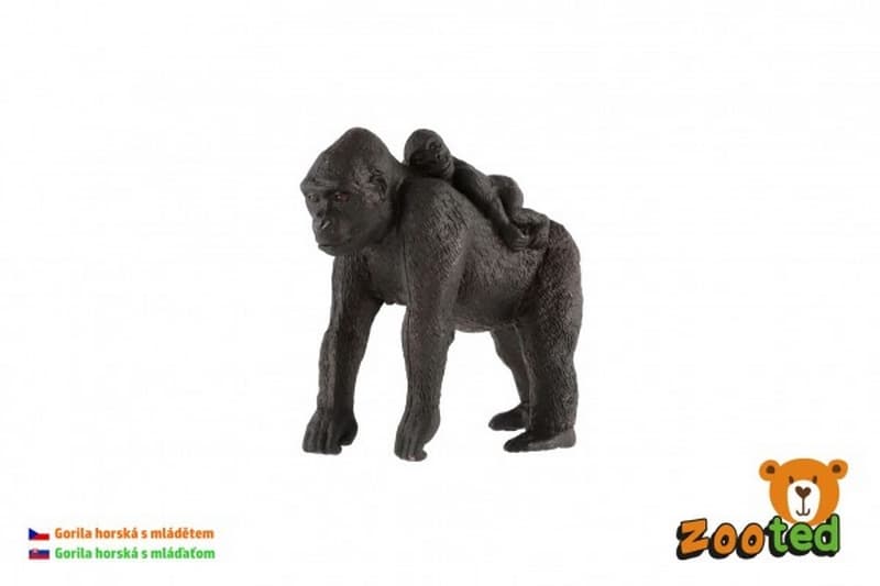 Hegyi gorilla bébivel zoot műanyag 9cm