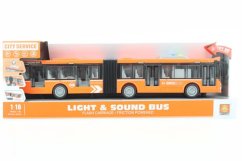 Pomarańczowy autobus przegubowy na baterie