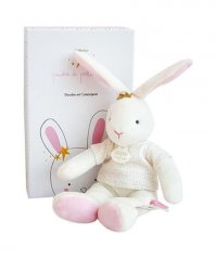 Doudou Coffret cadeau - Peluche lapin rose - étoile 25 cm