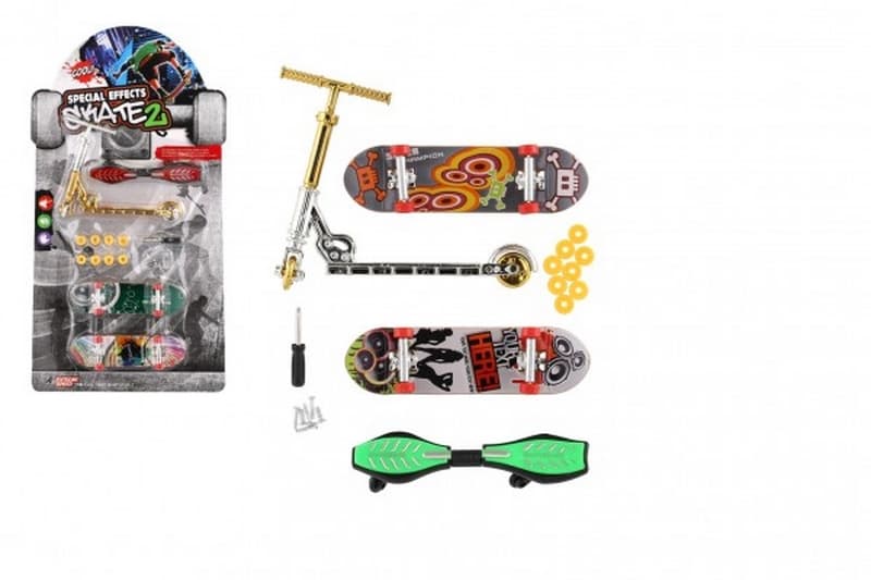 Sada skateboardových skrutiek, kolobežiek, waveboardov z plastu s príslušenstvom