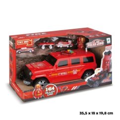 Jeep strażacki z samochodami