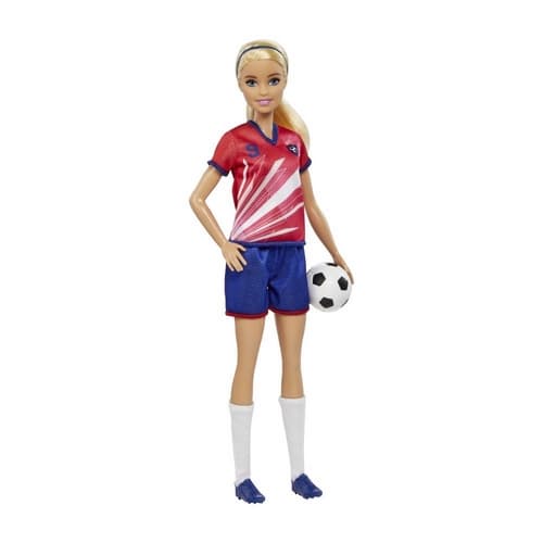 Barbie FOTBALOVÁ PANENKA - BARBIE V ČERVENÉM DRESU