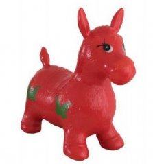 Cavallo rimbalzante in gomma rossa 49x43x28cm