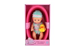 Păpușă bebeluș cu rață 22cm în cadă