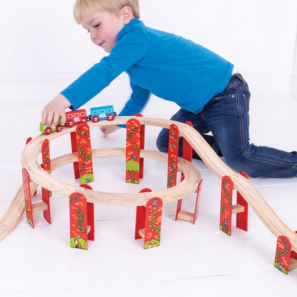 Bigjigs Rail Set de șine cu mai multe niveluri