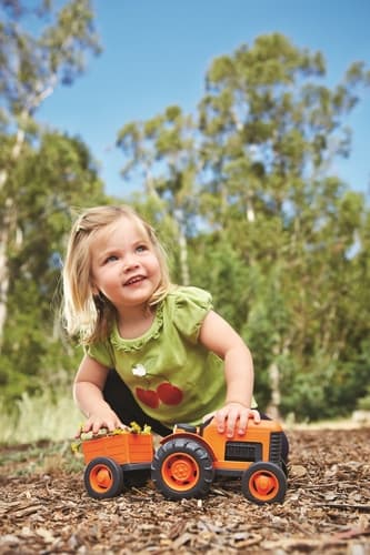 Tracteur Green Toys avec tracteur orange