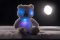Ours en peluche blanc de 40 cm fonctionnant sur piles avec son et lumière