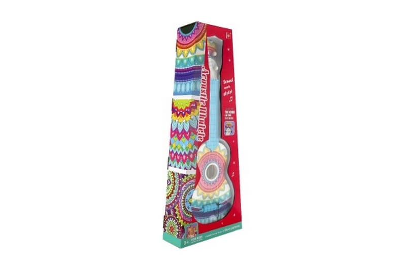 Guitarra/ukulele plástico 55cm con púas de colores