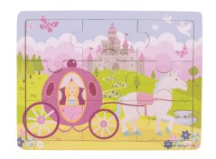 Bigjigs Toys Puzzle in legno Principessa con carrozza