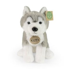 Rappa Câine Husky de pluș șezând 23 cm COLECȚIE MOALE, ECO-FRIENDLY