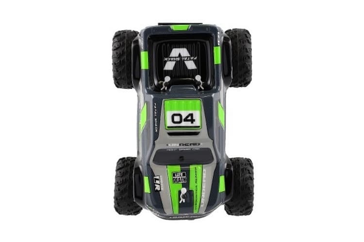 Auto RC pick up terénní plast 25cm 2,4GHZ na baterie šedo-zelený v krabici