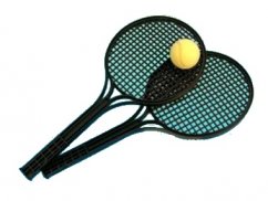 Soft tenisz - fekete (2 ütő, labda)